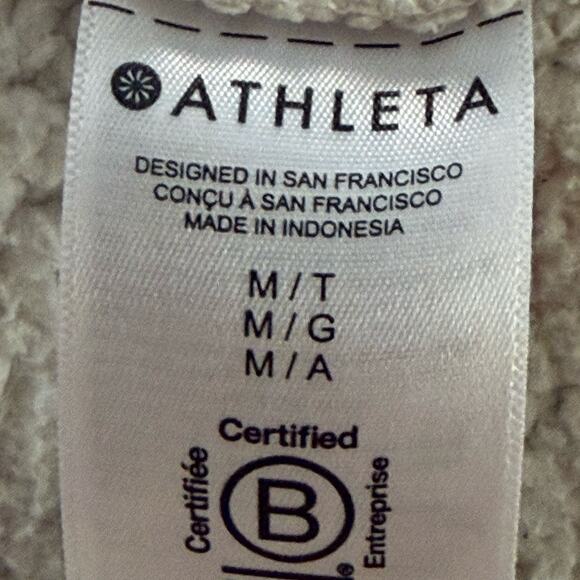 Athleta Tugga Sherpa Fleece Zip-Up Jacket Size M Tall Winter White Zip Pockets - Picture 10 of 12